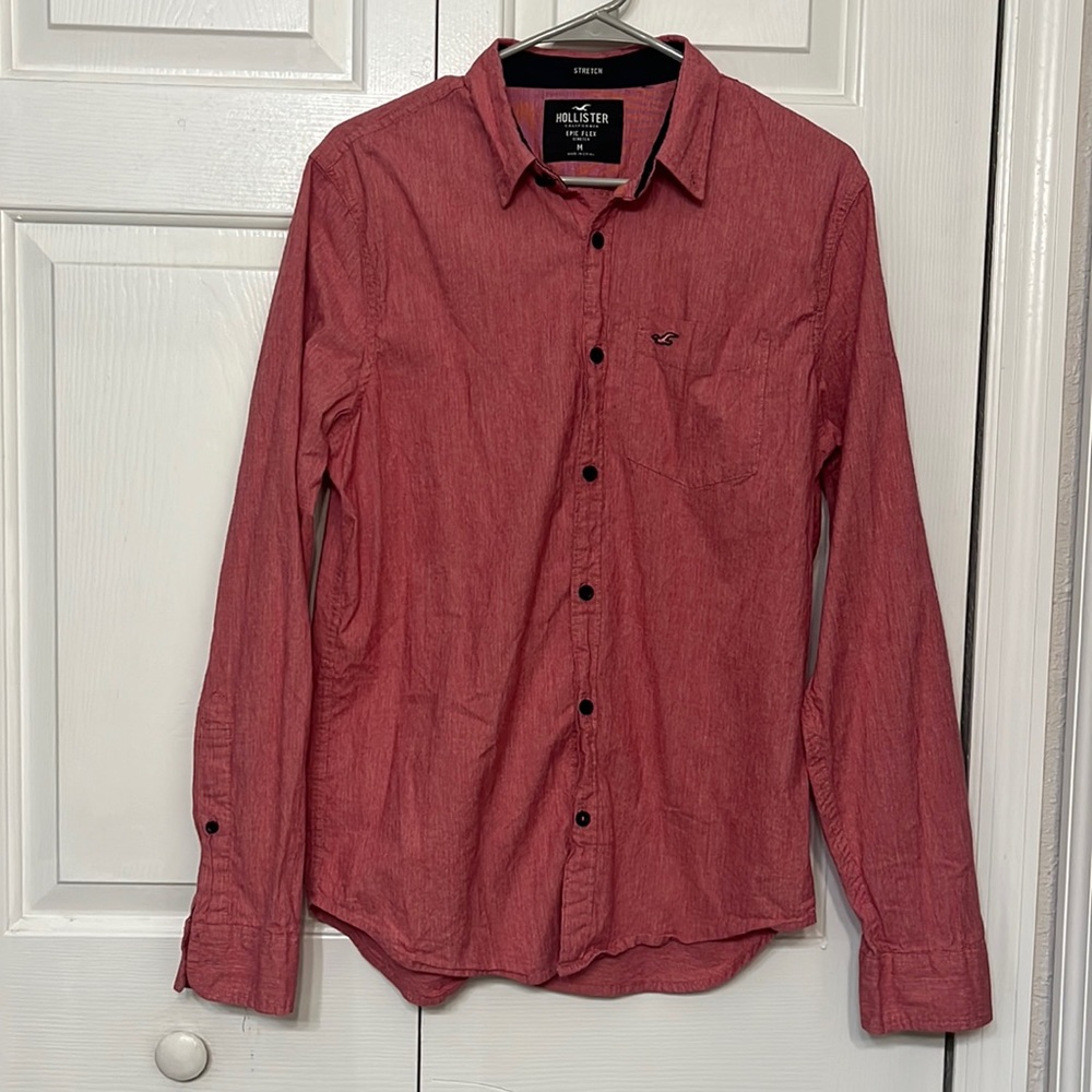 Men’s Washed Red Button Down- Size: M